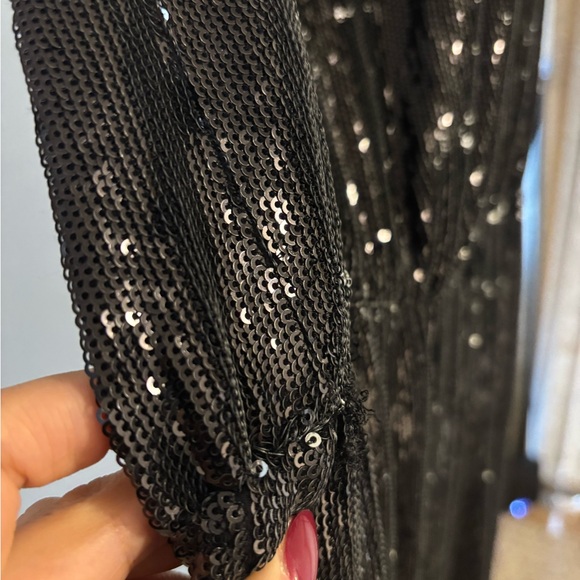 Black Nicole Miller Sequin Gown - Picture 4 of 7